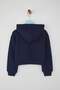 Lacivert Pamuklu Crop Fit Düz/Basic Kapüşonlu Oversize Örme Kız Çocuk Hırka TKDAW26HI00001 - 4