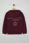 Bordo Pamuklu Slogan Baskılı Kapüşonlu Oversize Örme Unisex Çocuk Sweatshirt TKDAW26SW00010 - 4