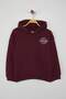 Bordo Pamuklu Slogan Baskılı Kapüşonlu Oversize Örme Unisex Çocuk Sweatshirt TKDAW26SW00010 - 2