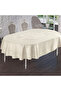 Oval Tablecloth - Cream Color - Water Repellent, Stain Resistant, Washable 100% Polyester Oval Tablecloth - 2