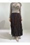 Brown Crush Crinkle Long Skirt - 2