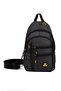 Unisex Fabric Cross Chest, Shoulder and Waist Bag with Ears and USB Port, Black. Multi-Functional - 2