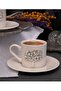 2 Person Porcelain Tree of Life Platinum Silver Relief Motif Coffee Cup Set 100 ml - 2
