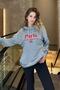 Gray Oversize Hooded Women's Sweatshirt Sh190 - 4