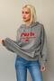 Gray Oversize Hooded Women's Sweatshirt Sh190 - 3