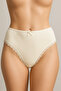 Waist Elastic Leg Lace Perforated Rib Panties Set of 3 - 2