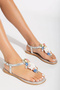 Women's Summer Flip-Flop Sandals Ornate Silver - 3