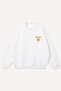 Unisex Oversize Sweatshirt with Orange Goblet Print on the Back, White – Crew Neck, 3 Thread Ribs