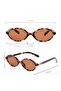 Miuxe Leopard Oval Frame Brown Glass Popular Sunglasses - 6