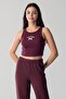 Halter Neck Tank Crop Slogan Printed Cotton Ribbed Knitted Camisole Lycra Top - 6
