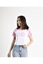 Women's Crop Printed Crew Neck T-Shirt