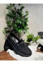 Daily Comfortable Stone Decorated Black Women's Shoes - 2