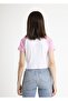 Women's Crop Printed Crew Neck T-Shirt - 4