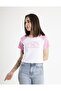 Women's Crop Printed Crew Neck T-Shirt - 2