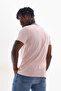 Men's Crew Neck Slogan Printed Contrast Piping T-shirt - 4