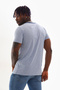 Men's Crew Neck Slogan Printed Contrast Piping T-shirt - 4