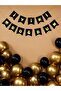 Happy Birthday Text in Black with Gold Gilded