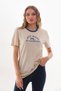 Women's Crew Neck Slogan Printed Contrast Piping T-shirt - 5