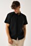 Men's Summer Judge Collar Short Sleeve Buttoned Comfortable Fit 100% Cotton Shirt E212 - 3
