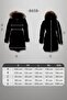 Women's Long Removable Natural Fur Hooded Padded Windproof down Coat 8658 - 5