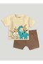 Unisex Cotton Red T-shirt & Short Set of 2: Bold And Comfy Casual Wear For Kids 0-3 M - 2