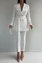 Button-Detailed Tie-Detail Jacket and Trousers Set - 3