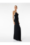 Strappy V Neck Slim Fit Slip Jewel Long Evening Dress - 2
