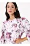 Floral Patterned Chiffon Hijab Dress - Dusty Rose - Refka - 2