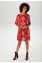 Women's Plus Size Colorful, Shawl Pattern, Round Neck, Long Sleeve Dress 65N39098 - 4