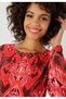 Women's Plus Size Colorful, Shawl Pattern, Round Neck, Long Sleeve Dress 65N39098 - 8