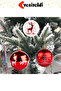 6 Pieces 6 cm Red and White Christmas Tree Ornament Ball Set - Deer Snowflake Pine Patterned Durable Ornament - 7