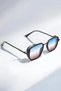 Izara Unisex Black Rectangular Metal Frame Colored Glass Uv400 Sunglasses - 3