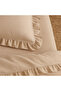 Single Ruffled Duvet Cover Set 100% Cotton Private Beige - 2