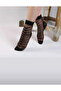 Tulle Socks 2 Pairs |   Cotton Elastane Flexible Scented Short Socks Women's Socks 36-40 Black - 4