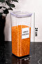 6-Piece Acrylic Mica 1700 ml Labeled Vacuum Lid Pulses Set Storage Container Food Set Jar - 4