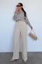 Stone Color High Waist Women's Palazzo Pants Mg2506 - 5
