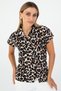 Women's Leopard Print Short Sleeve Shirt – Stylish and Trendy