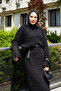 Openwork Mesh Detailed Knitwear Dress Black - 7