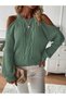 Women's Casual Hair Knitted Off Shoulder Crew Neck Winter Knitwear Sweater Mint - 5