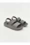 Gray Leather-Look Men's Sandals