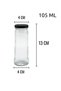 10 Pieces 105 ml Metal Black Lid 105 Cc Transparent Tall Glass Jar Spice Rack Nutrition Bottle - 2