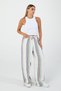 Women's Muslin Fabric Striped Relaxed Fit Wide Leg Trousers – Daily Combination - 2