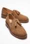 Alex Earth Suede Genuine Leather Tasseled Elastic Women's Loafer Shoes