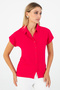Women's Modern Pink Short Sleeve Shirt – Summer & Trend Style - 4
