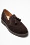 Alex Brown Suede Genuine Leather Tasseled Elastic Women's Loafer Shoes - 3