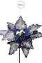Snowy Poinsettia Pique Navy Blue 12 cm - 4