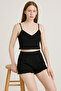 Cotton Ribbed Crop Tank Top and Ruffle Shorts Women's Pajama Set - 7