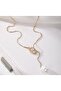 Stylish Minimalist Long Layered Alloy Gold Necklace - 3