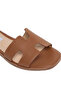 Womens Hadyn Cognac Leather Flat Sandals - 3