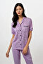 Women's Pink Panda Kingdom Soft Texture Bebe Collar Top Pants Pajamas Suit